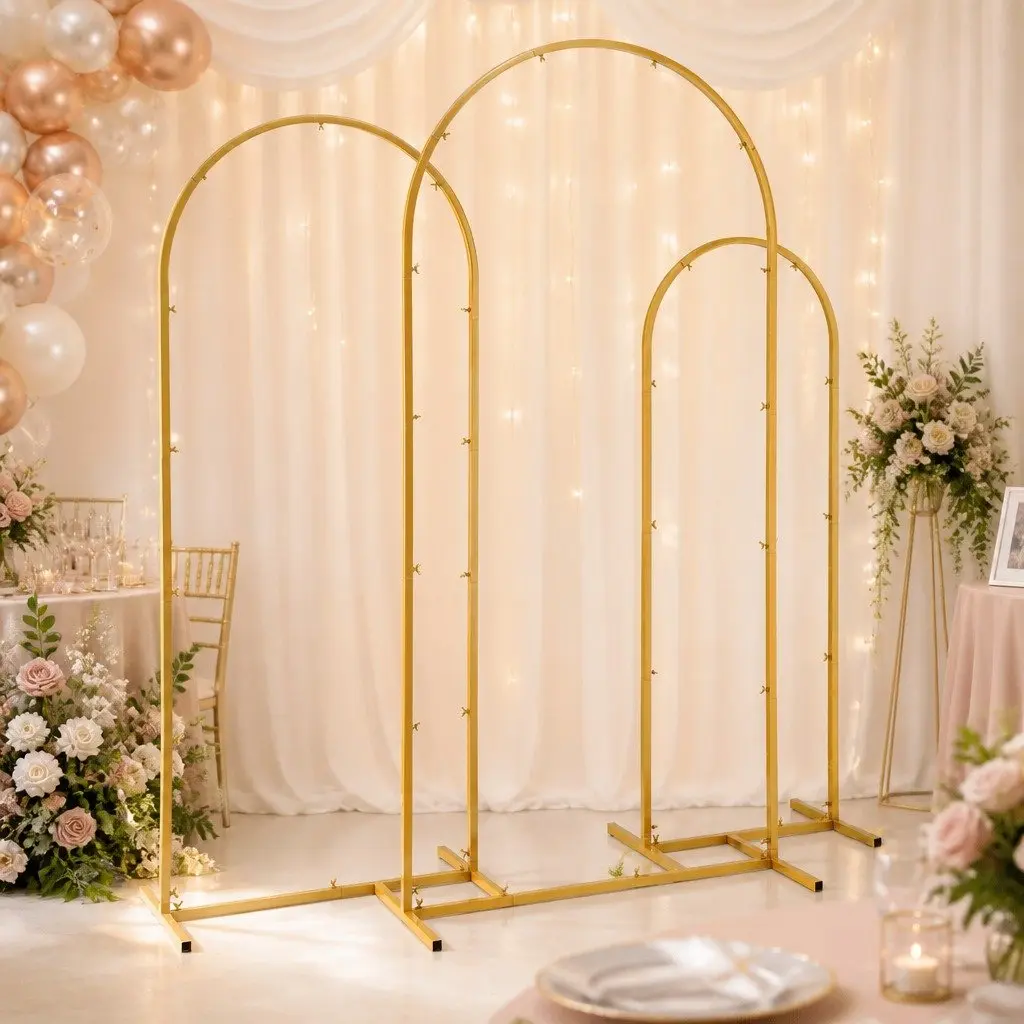 3-Piece Wedding Arch Backdrop Set