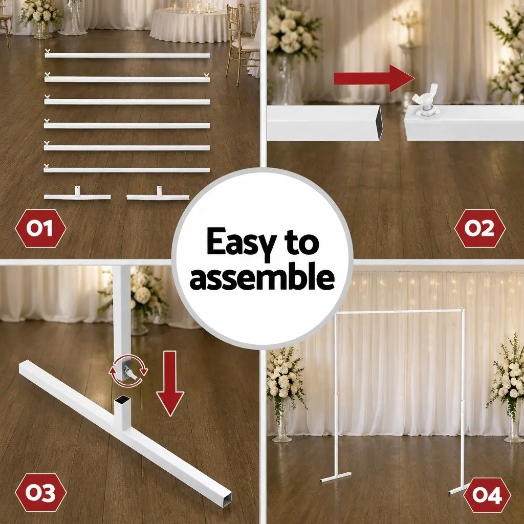 Backdrop Stand Stable Metal Frame 2M Height 2M Width for Wedding Party Decoration