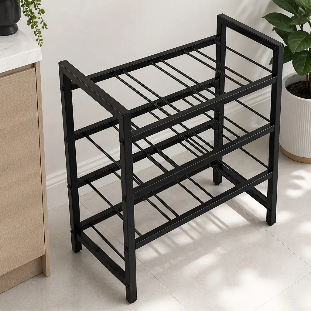 Wine Rack 16 Bottle 4-Tier Metal Storage Display Organizer Adjustable Feet