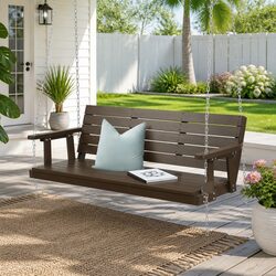 3 Seater Porch Swing Chair Outdoor Garden Furniture Hanging Wooden Bench