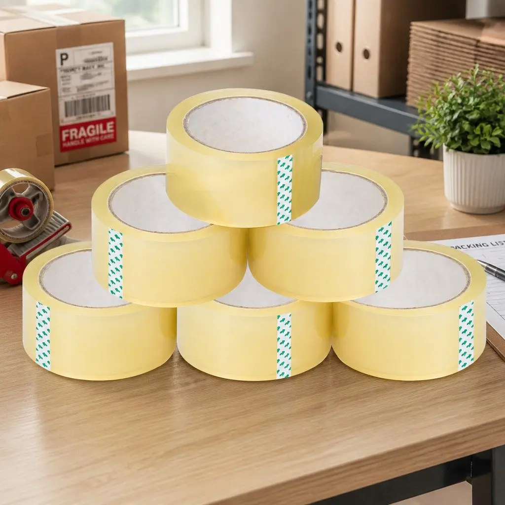 Packing Tape Heavy-Duty Clear Adhesive 45mm x 75m 6 Rolls