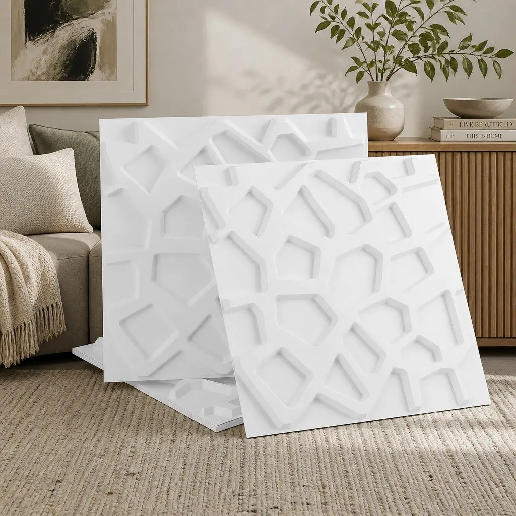 3D Wall Panels PVC Decorative Panels 50x50cm Set of 15 Feature Wall Home Decor