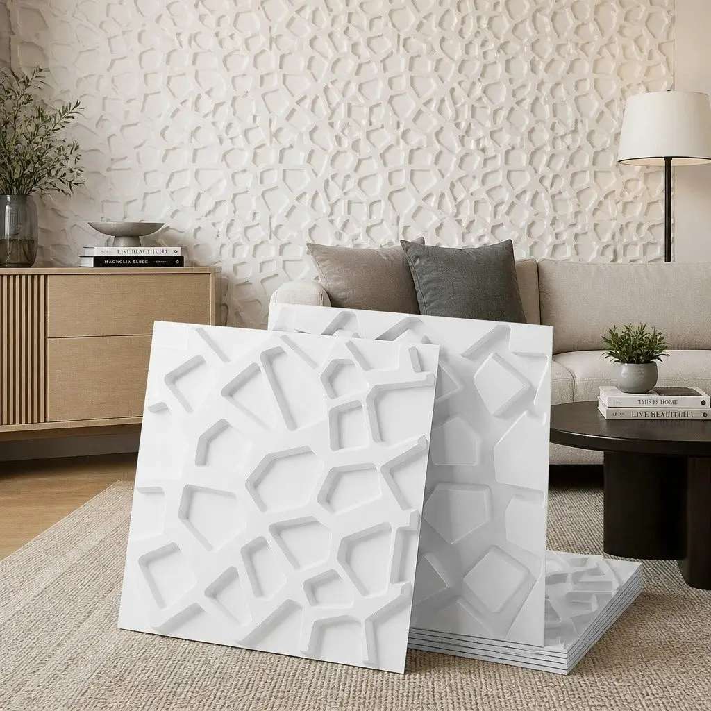 3D Wall Panels PVC Decorative Panels 50x50cm Set of 15 Feature Wall Home Decor