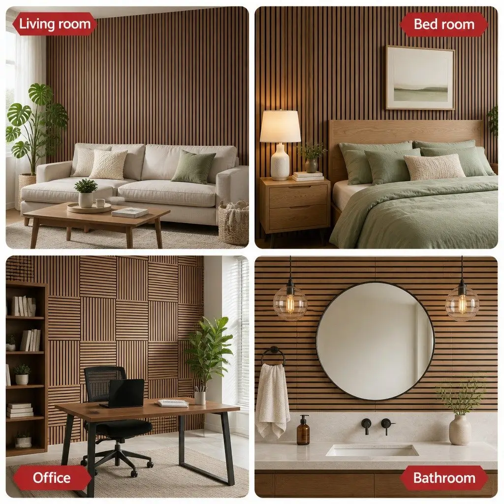 Peel and Stick Tiles Self Adhesive Wall Panels Brown 68x68cm Home Decor 10 Piece