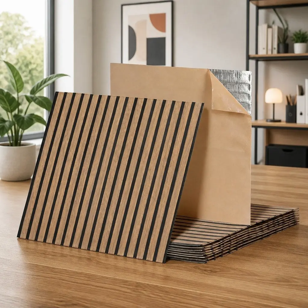 Peel and Stick Tiles Self Adhesive Wall Panels Brown 68x68cm Home Decor 10 Piece