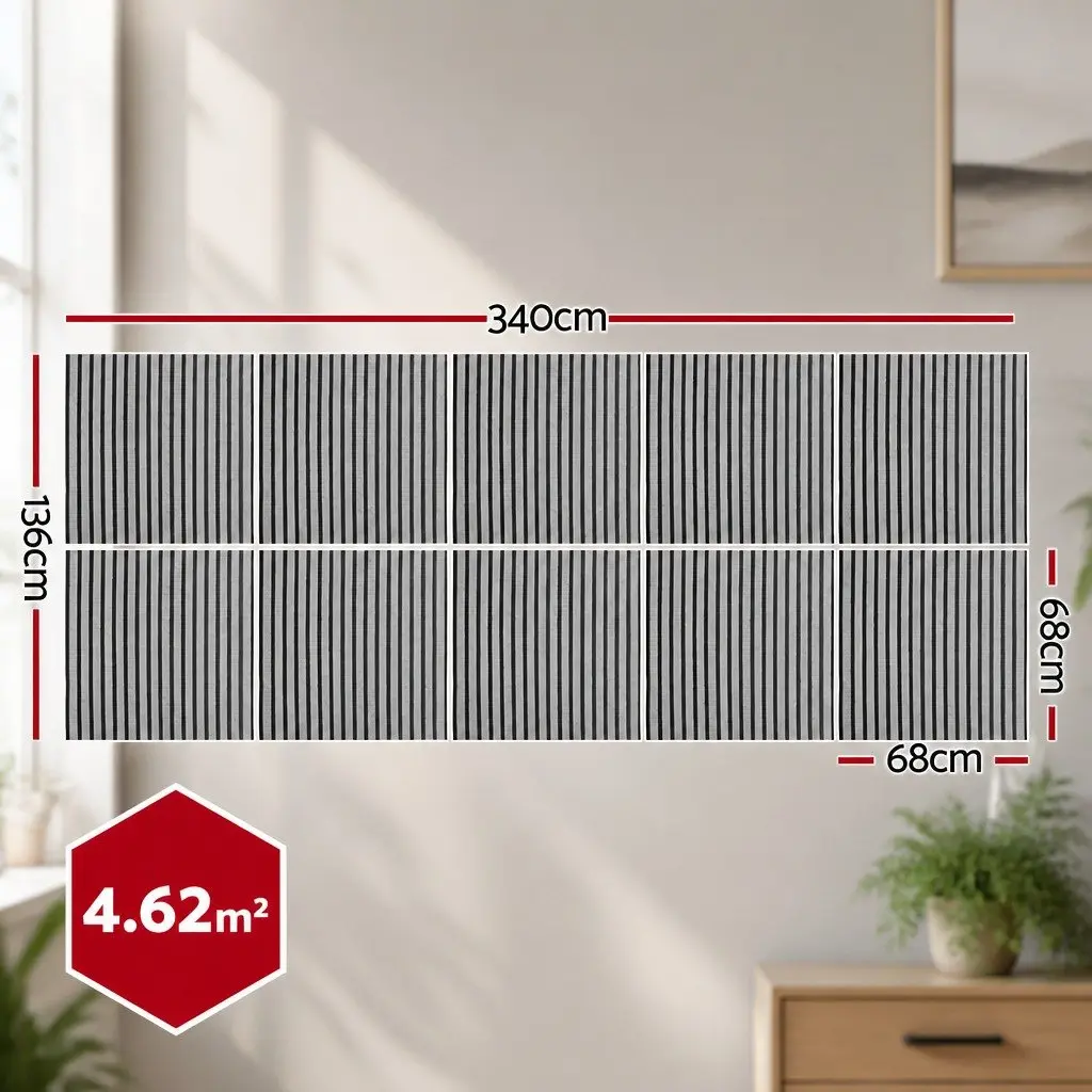 Grey Wall Panels 68x68cm Self Adhesive 10 Pack
