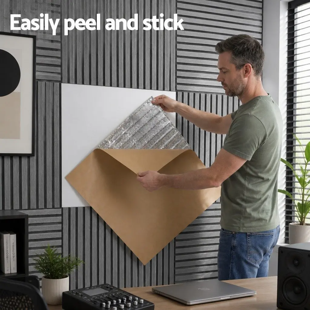 Grey Wall Panels 68x68cm Self Adhesive 10 Pack