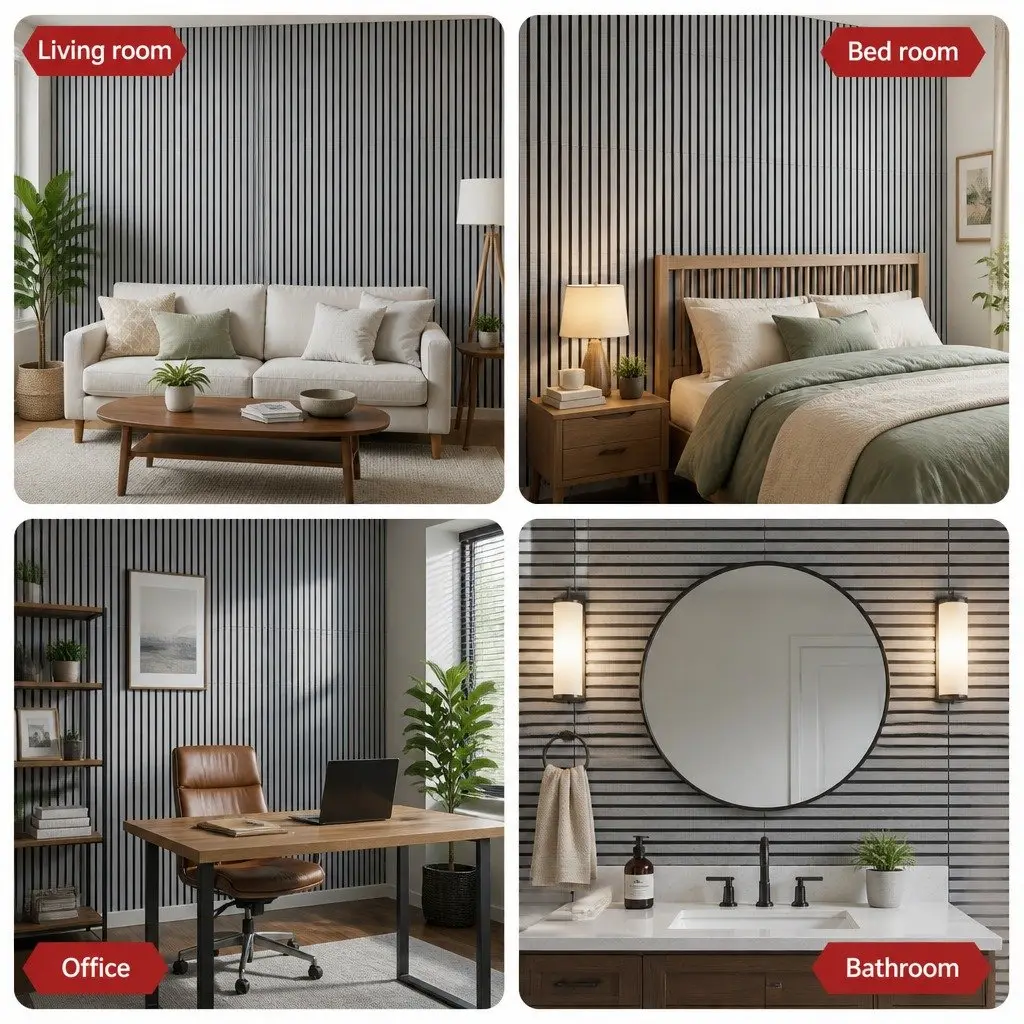 Grey Wall Panels 68x68cm Self Adhesive 10 Pack