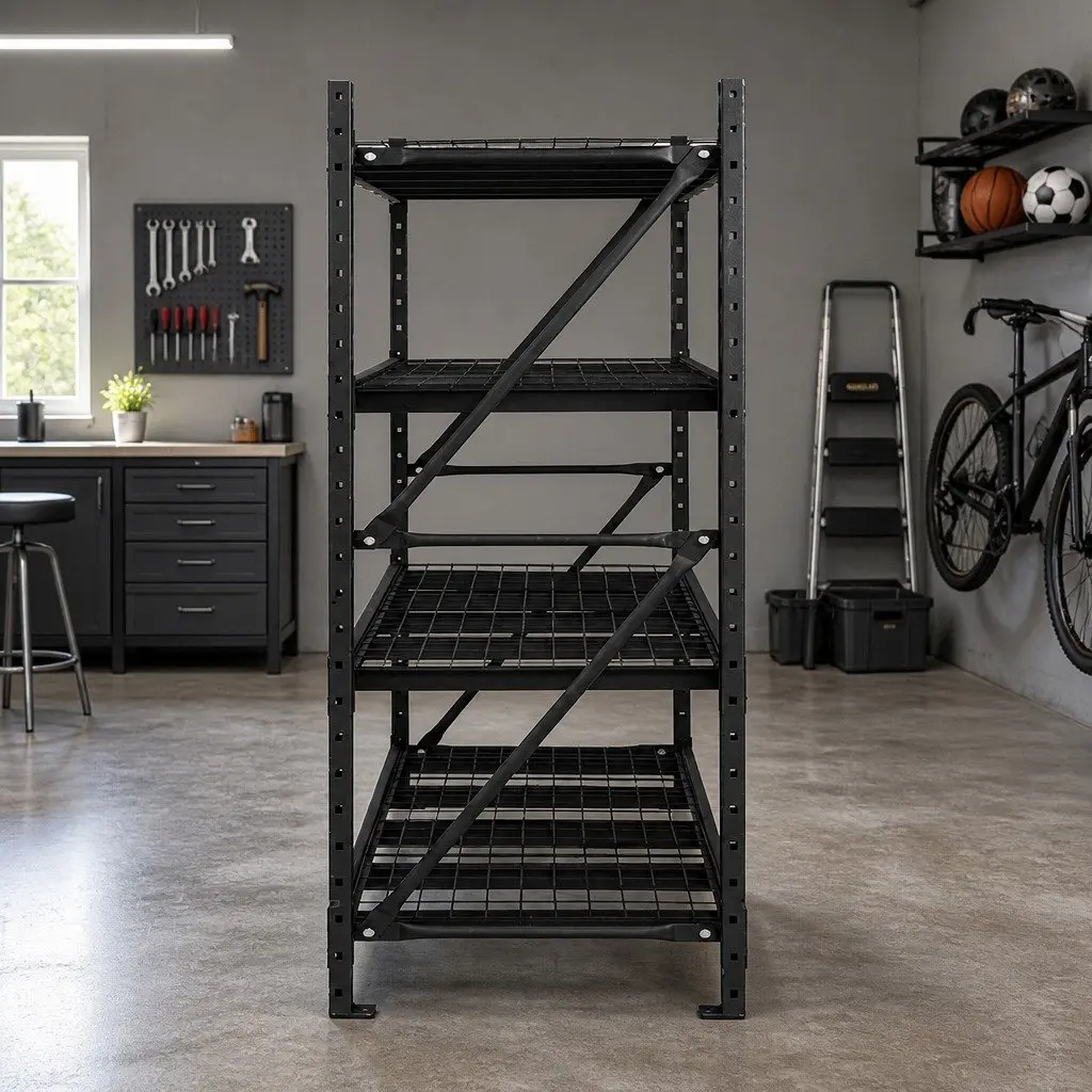 Black Garage Shelf Rack 2M x 2M