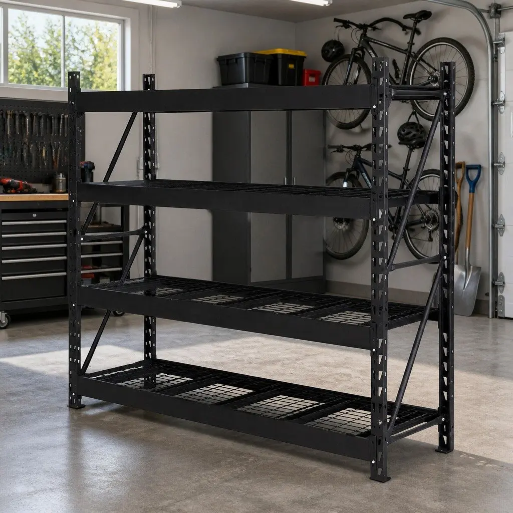 Black Garage Shelf Rack 2M x 2M