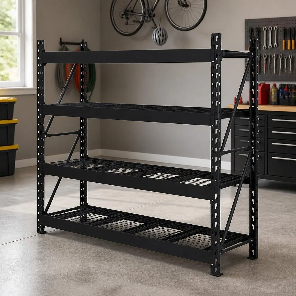 Black Garage Shelf Rack 2M x 2M