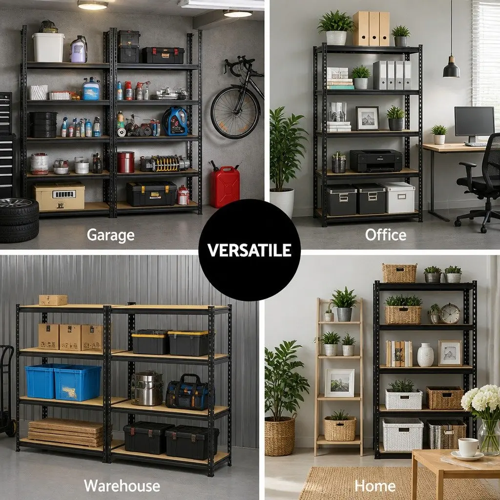 Storage Shelf Rack 2x1.5M Garage Warehouse Pallet Racking Unit Adjustable Black
