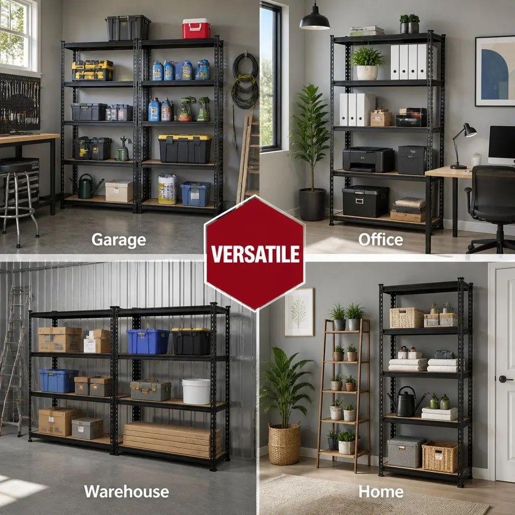 Garage Shelving Unit Boltless Adjustable Steel 70 x 30 x 150cm Black