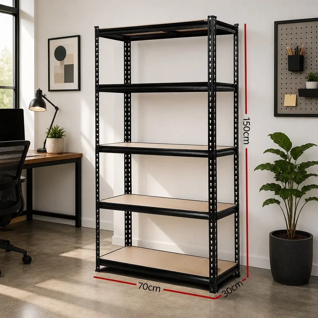 Garage Shelving Unit Adjustable Expandable 1.5M Black