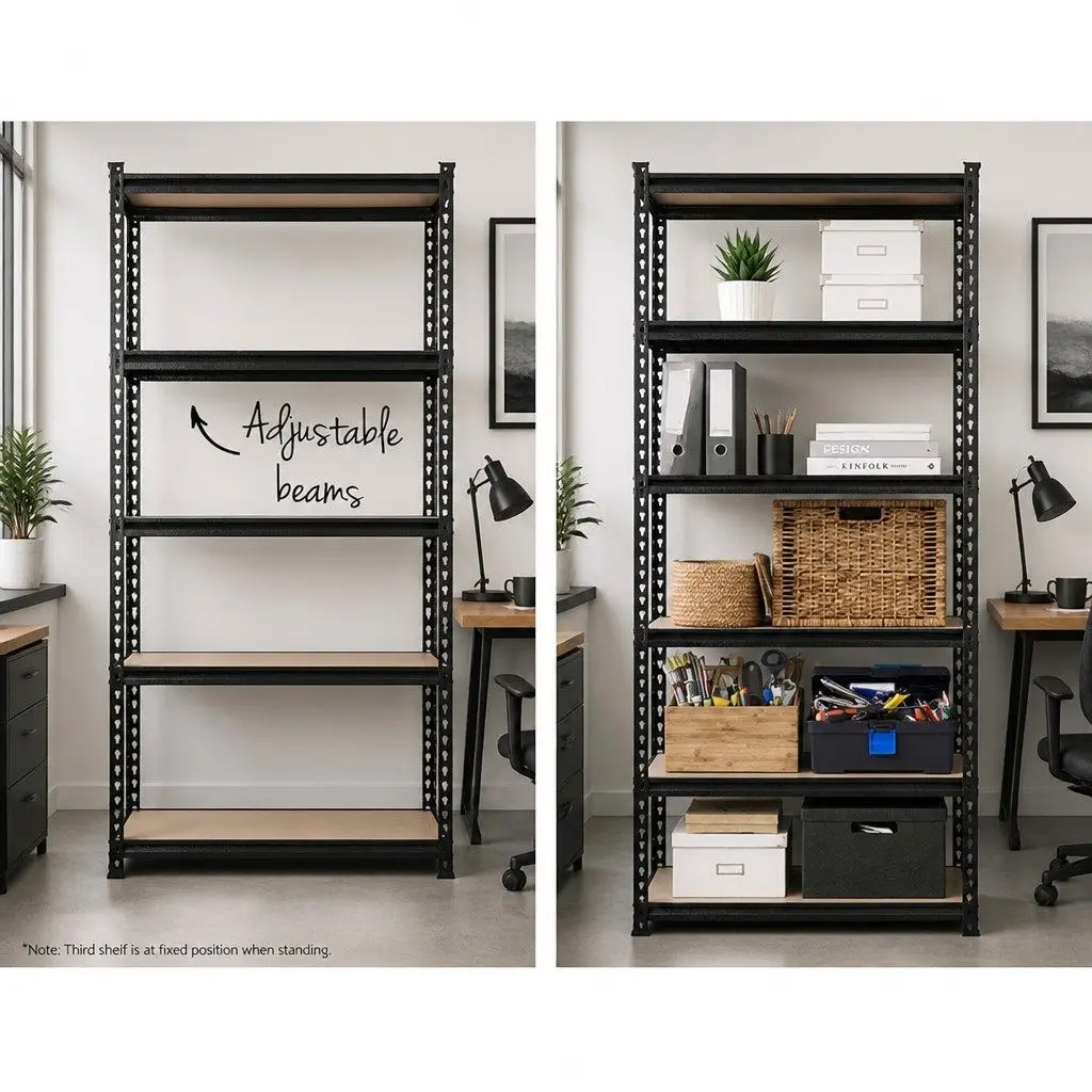 Garage Shelving Unit Adjustable Expandable 1.5M Black