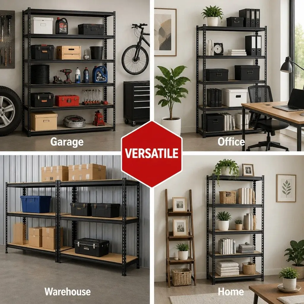 Garage Shelving Unit Adjustable Expandable 1.5M Black