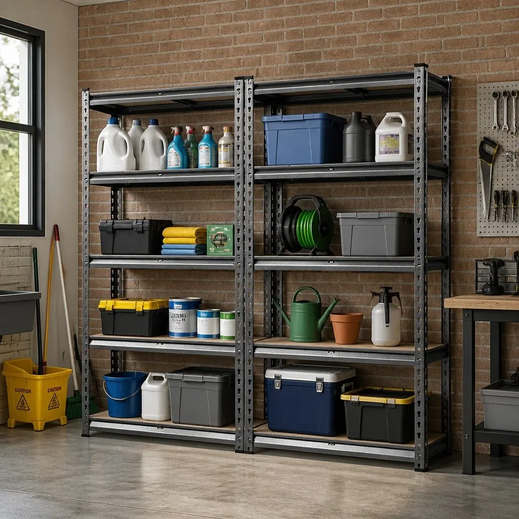 Steel Storage Shelf Rack Adjustable 2x1.5M Boltless Garage Shelving Unit