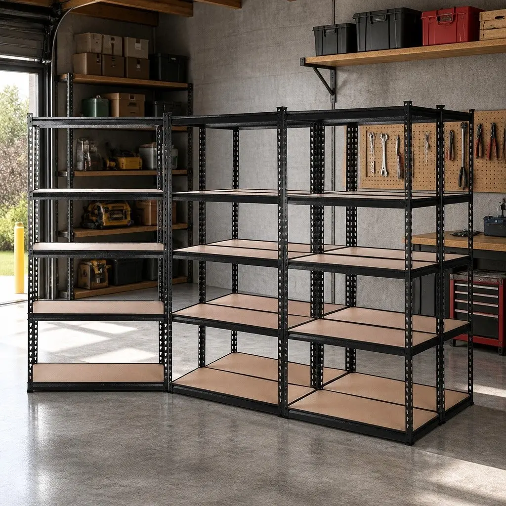 Garage Shelving Unit 5 Tier Warehouse Storage Rack Pallet Racking Shelf Black