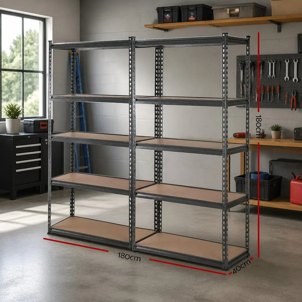Heavy-Duty Garage Shelving Unit Adjustable 2x1.8M 5-Tier Storage Rack