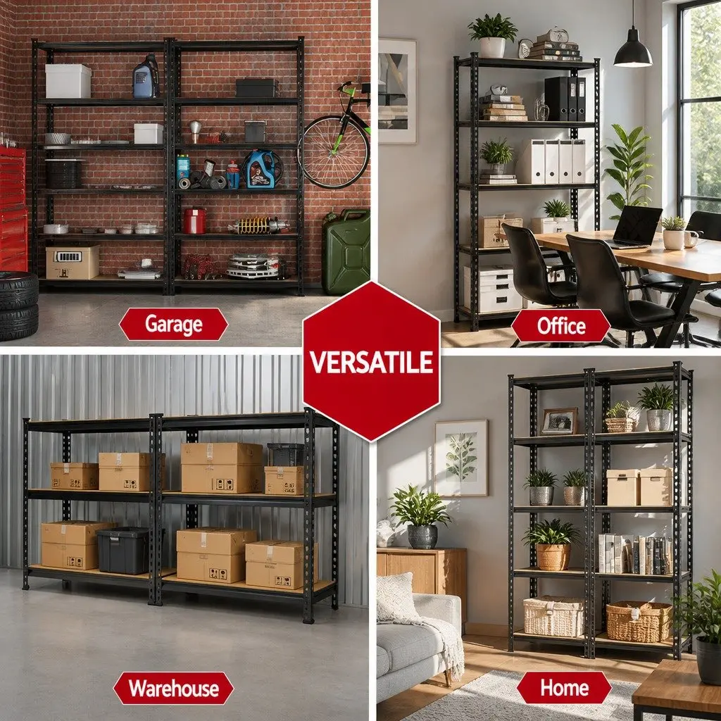 Heavy-Duty Garage Shelving Unit Adjustable 2x1.8M 5-Tier Storage Rack