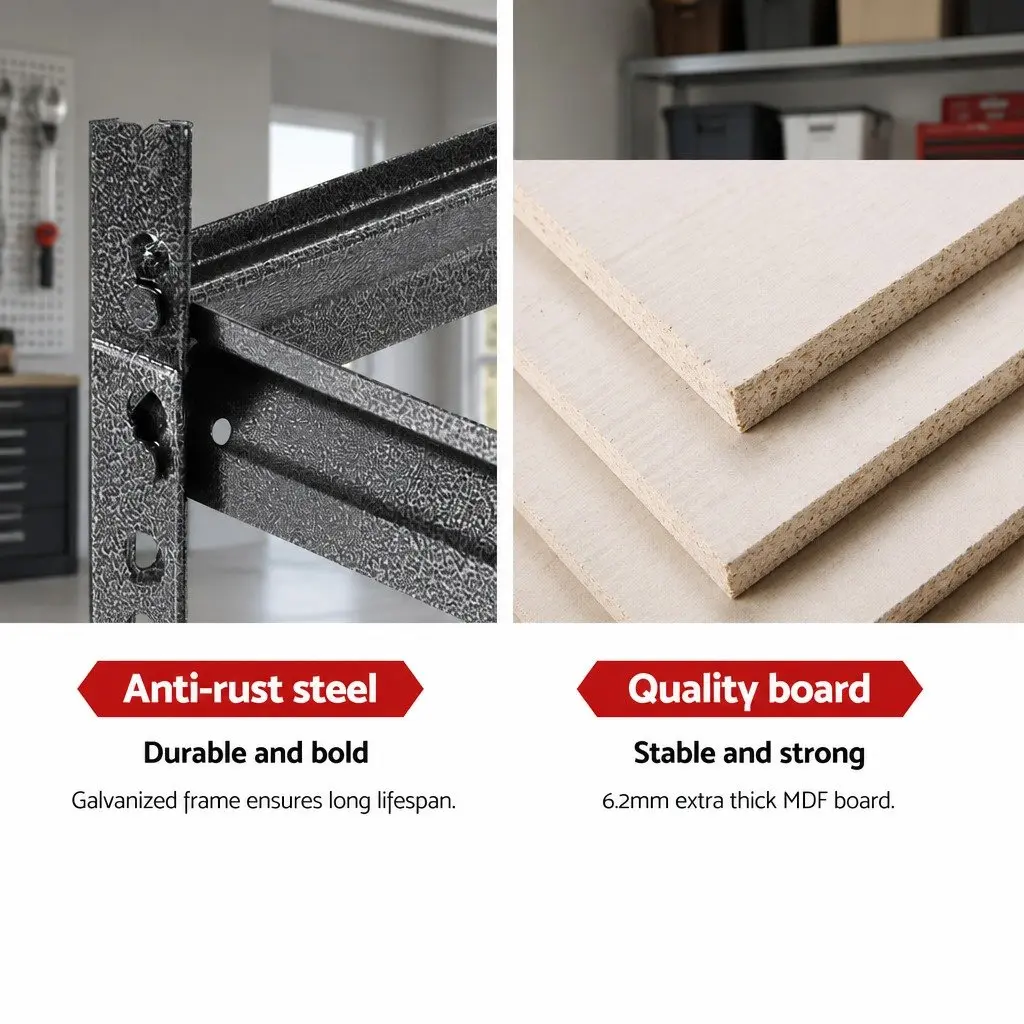 Steel Shelving Rack Heavy-Duty Adjustable 5 Tier 90x40x180cm