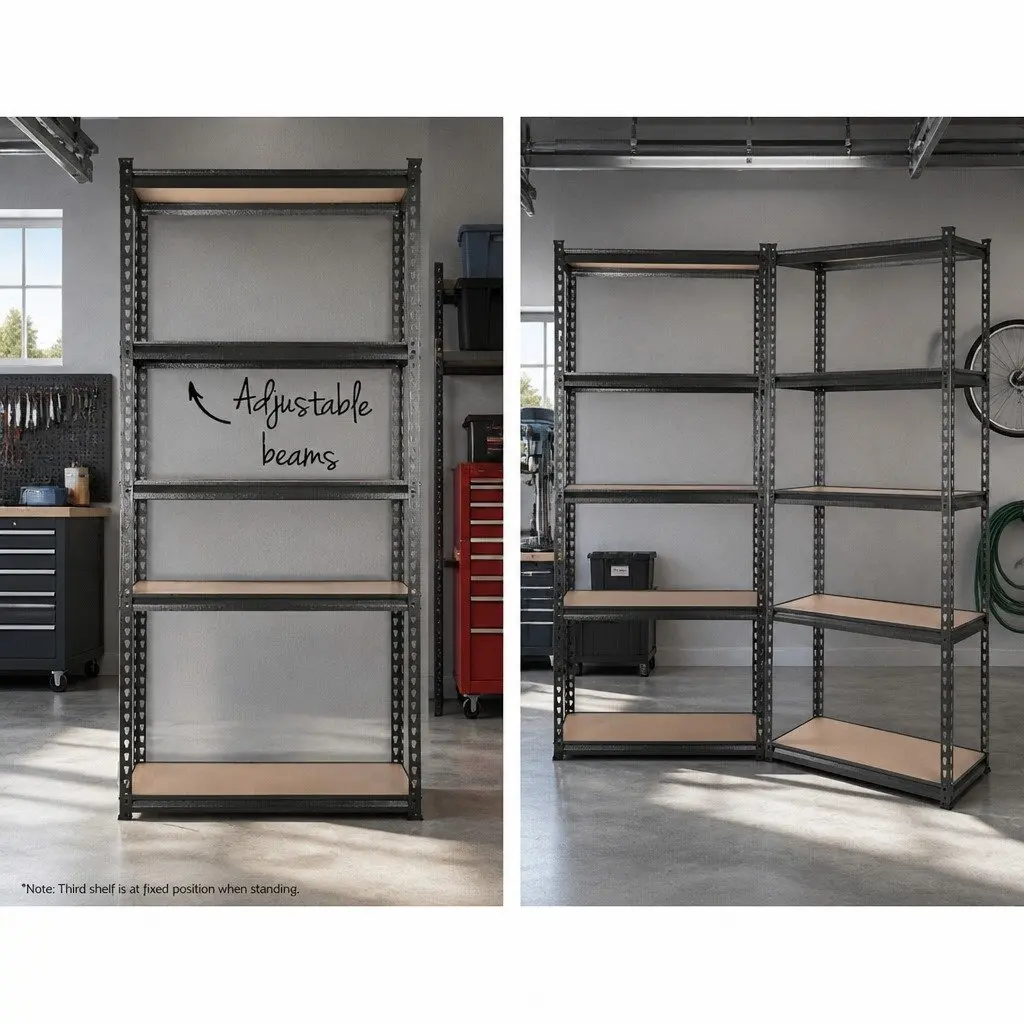 Steel Shelving Rack Heavy-Duty Adjustable 5 Tier 90x40x180cm