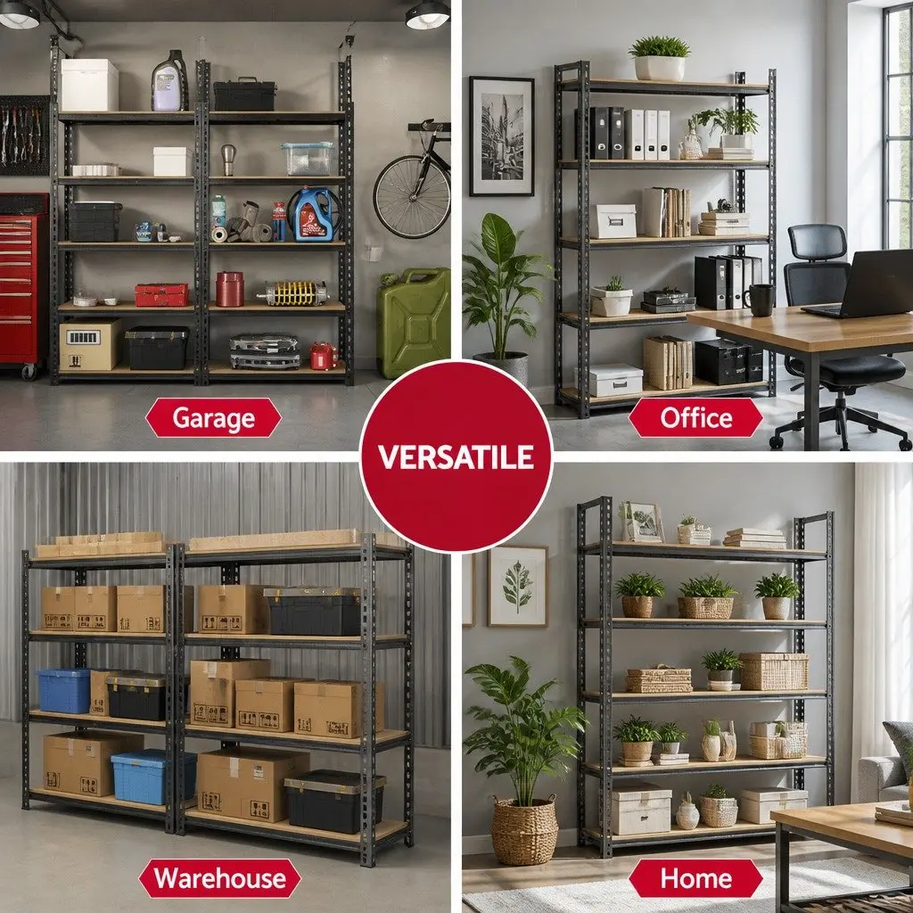 Steel Shelving Rack Heavy-Duty Adjustable 5 Tier 90x40x180cm