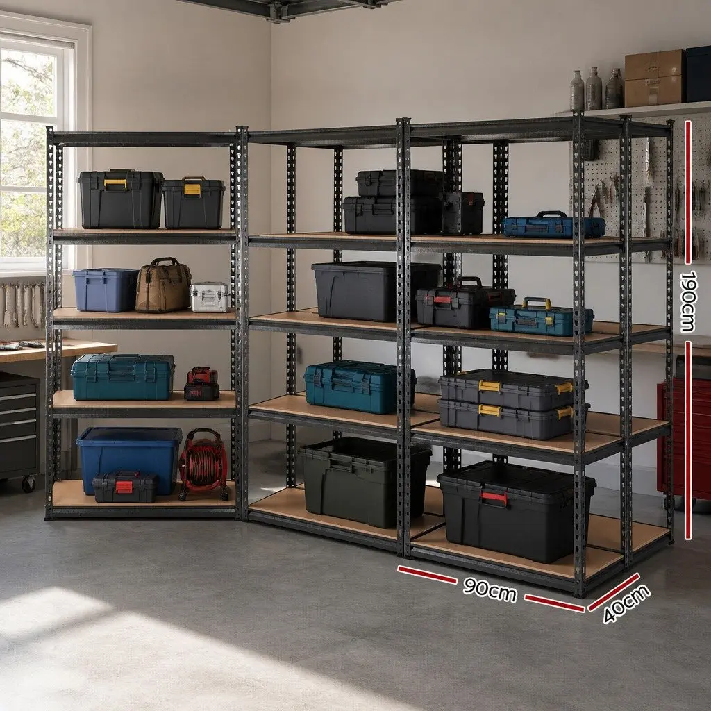 Garage Shelving Unit Adjustable Expandable 5 Tier Charcoal