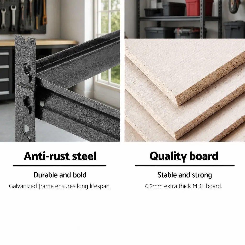 Garage Shelving Unit Adjustable Expandable 5 Tier Charcoal