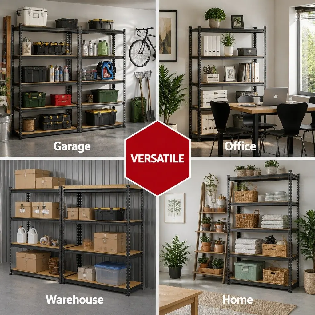 Garage Shelving Unit Adjustable Expandable 5 Tier Charcoal