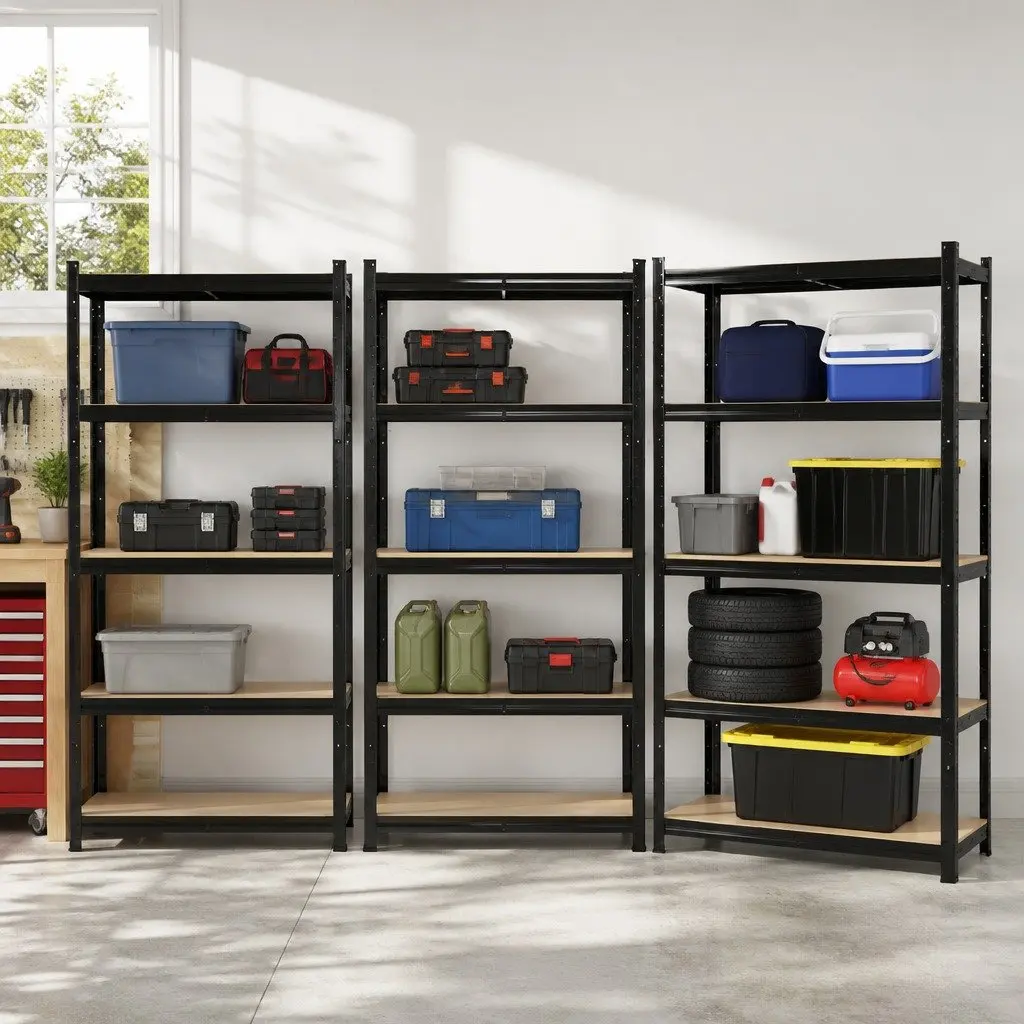 Garage Shelving Unit Adjustable Black 90 x 40 x 180cm