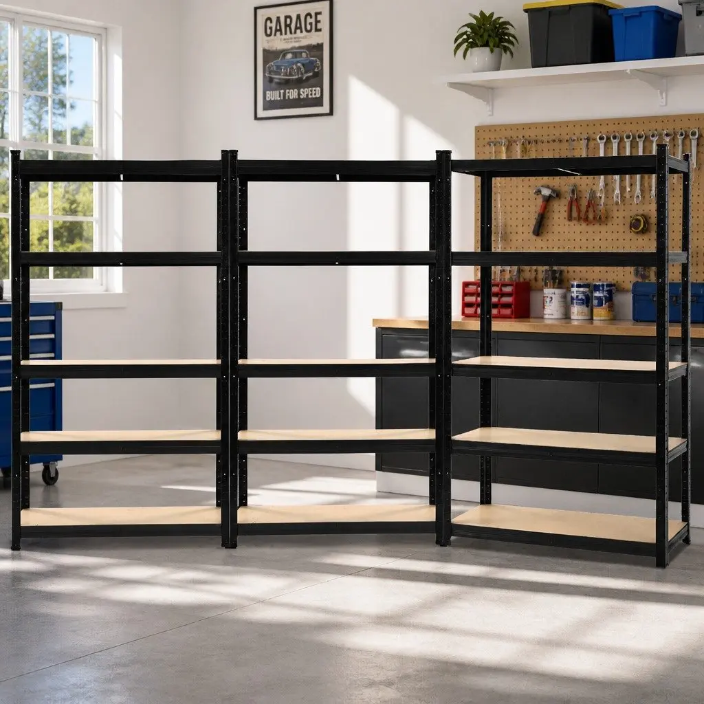 Garage Shelving Unit Adjustable Black 90 x 40 x 180cm