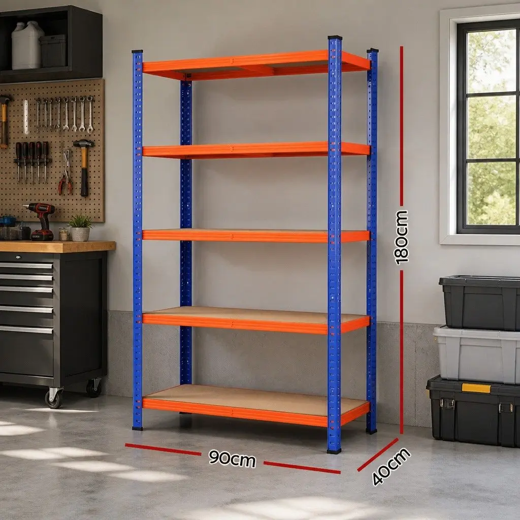 5-Tier Storage Rack Heavy-Duty Steel 1.8M Adjustable Shelving Unit