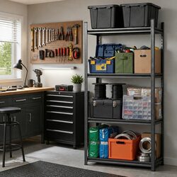Versatile 4-Tier Steel Shelving Unit for Home and Workshop