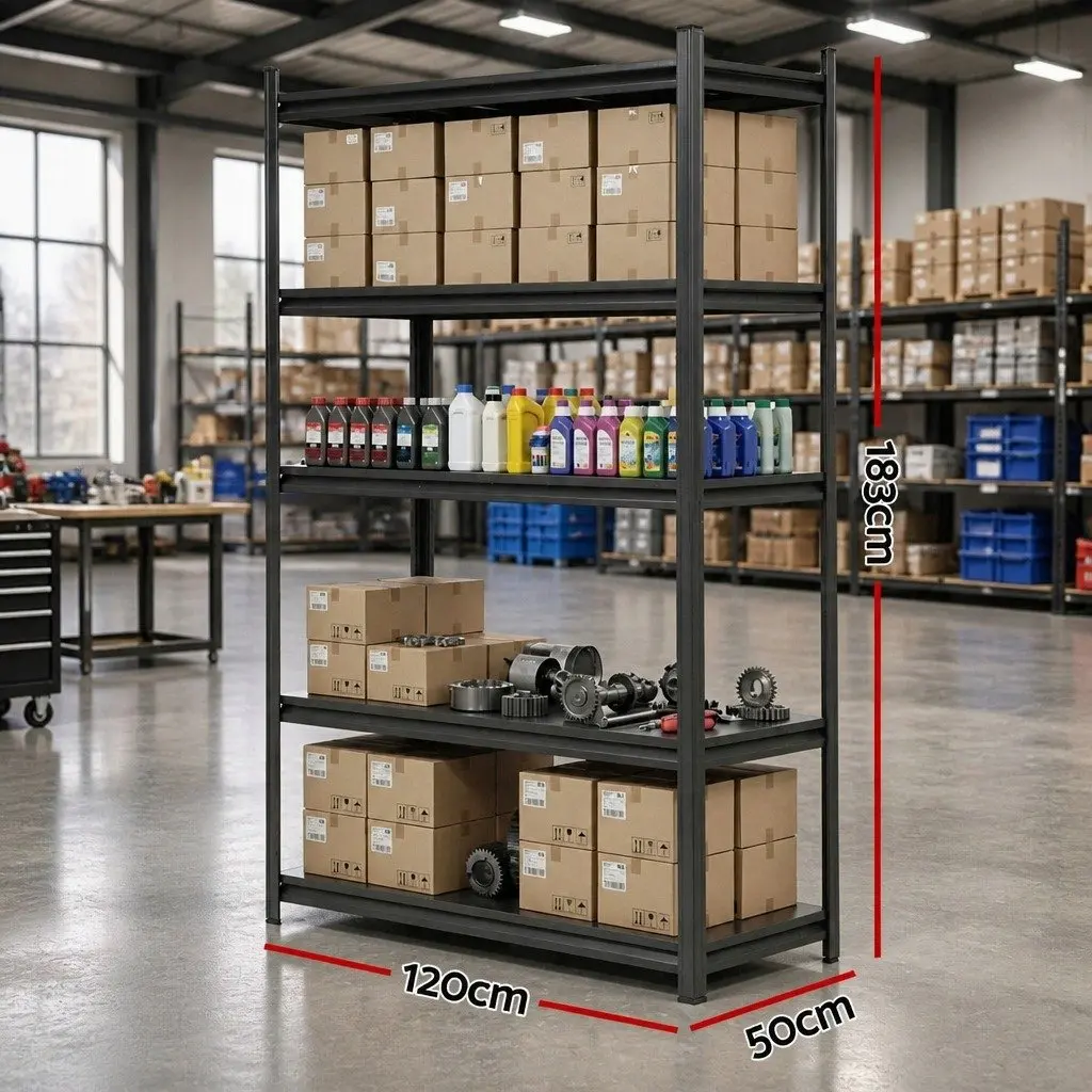 5-Tier Steel Garage Shelving Unit Heavy Duty 1.8M