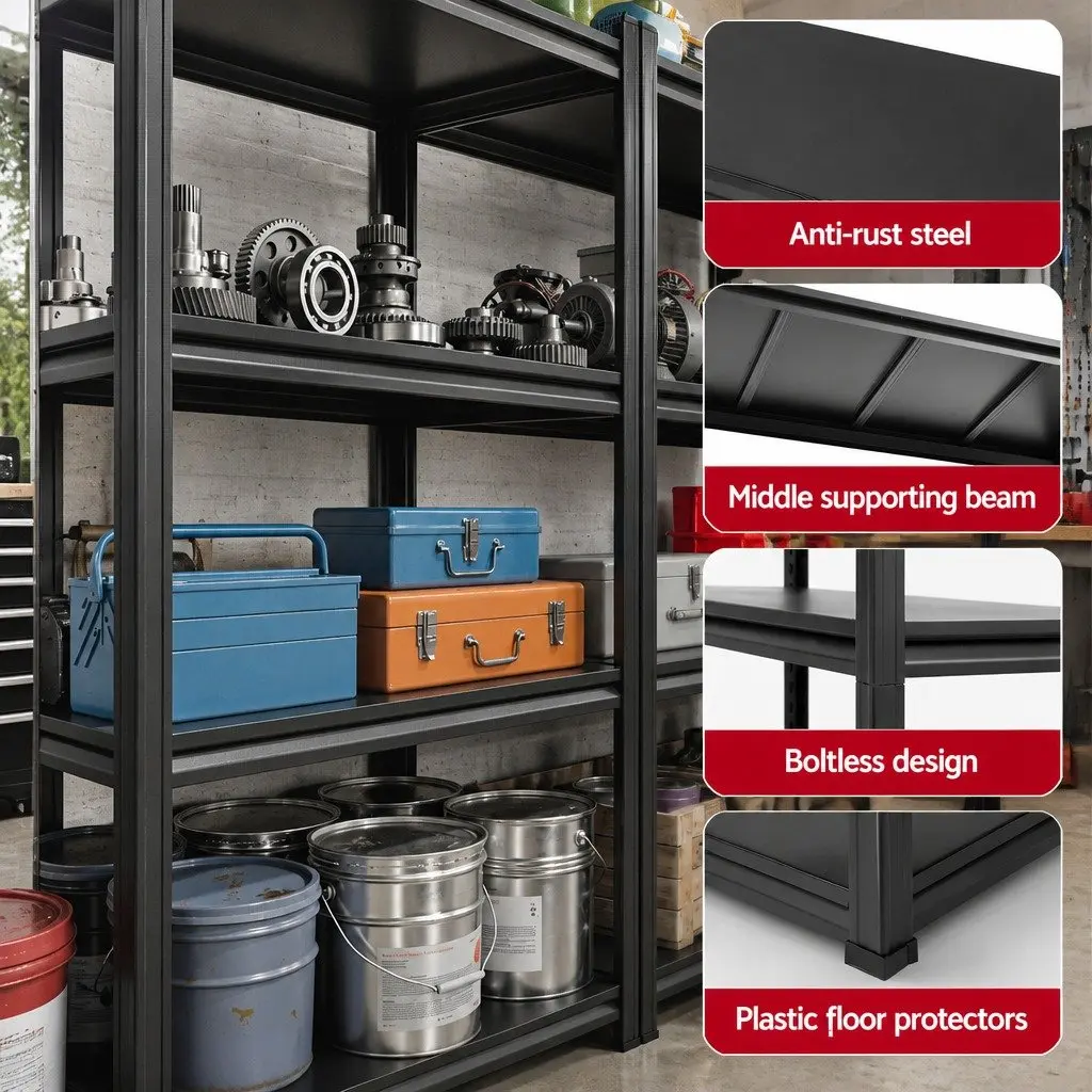 5-Tier Steel Garage Shelving Unit Heavy Duty 1.8M