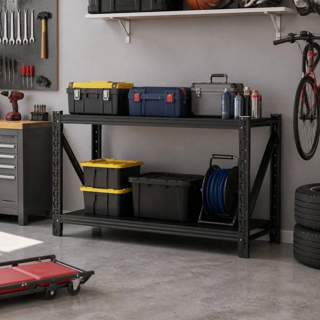 Warehouse Shelving Unit Steel Storage Rack Black 1.5m x 0.9m