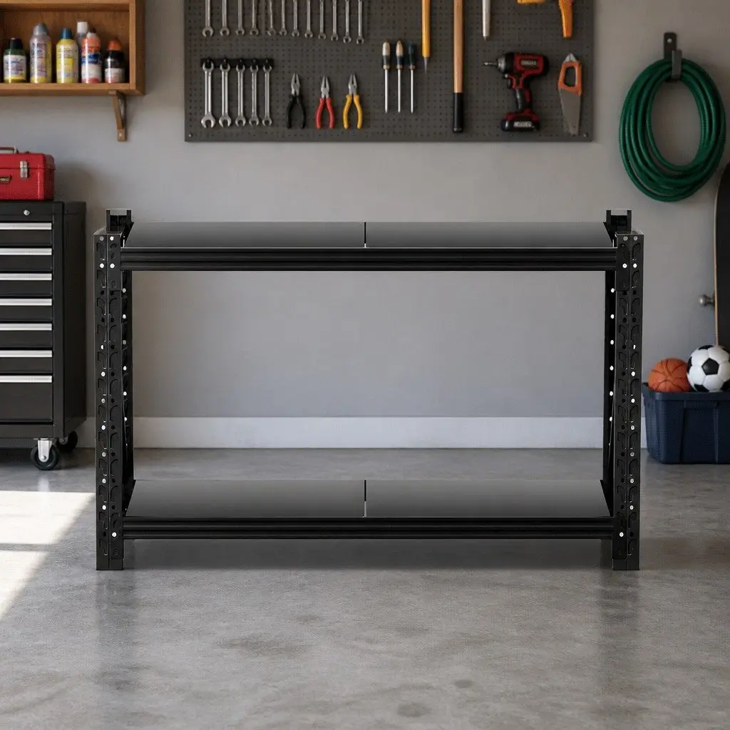 Warehouse Shelving Unit Steel Storage Rack Black 1.5m x 0.9m