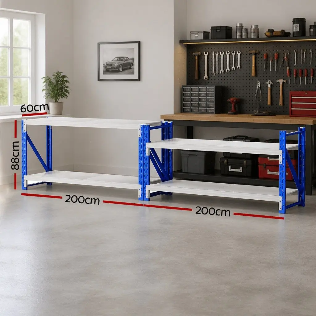 Garage Shelving Unit Heavy Duty Industrial Steel 2m x 0.9m