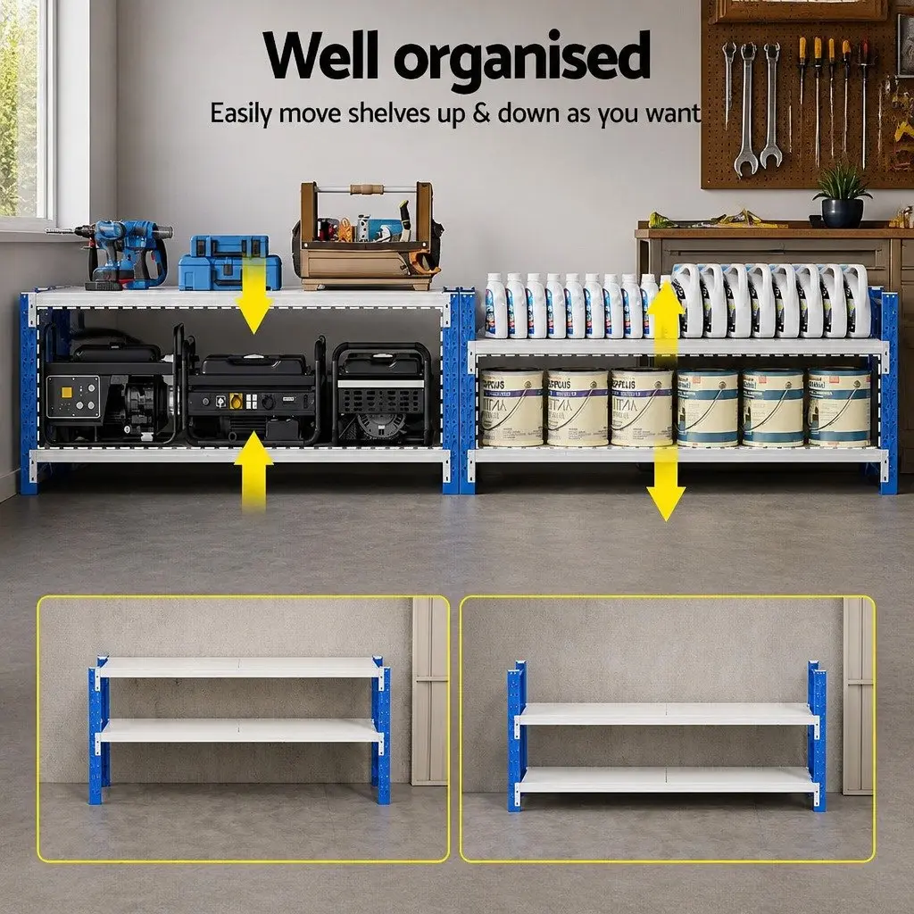 Garage Shelving Unit Heavy Duty Industrial Steel 2m x 0.9m