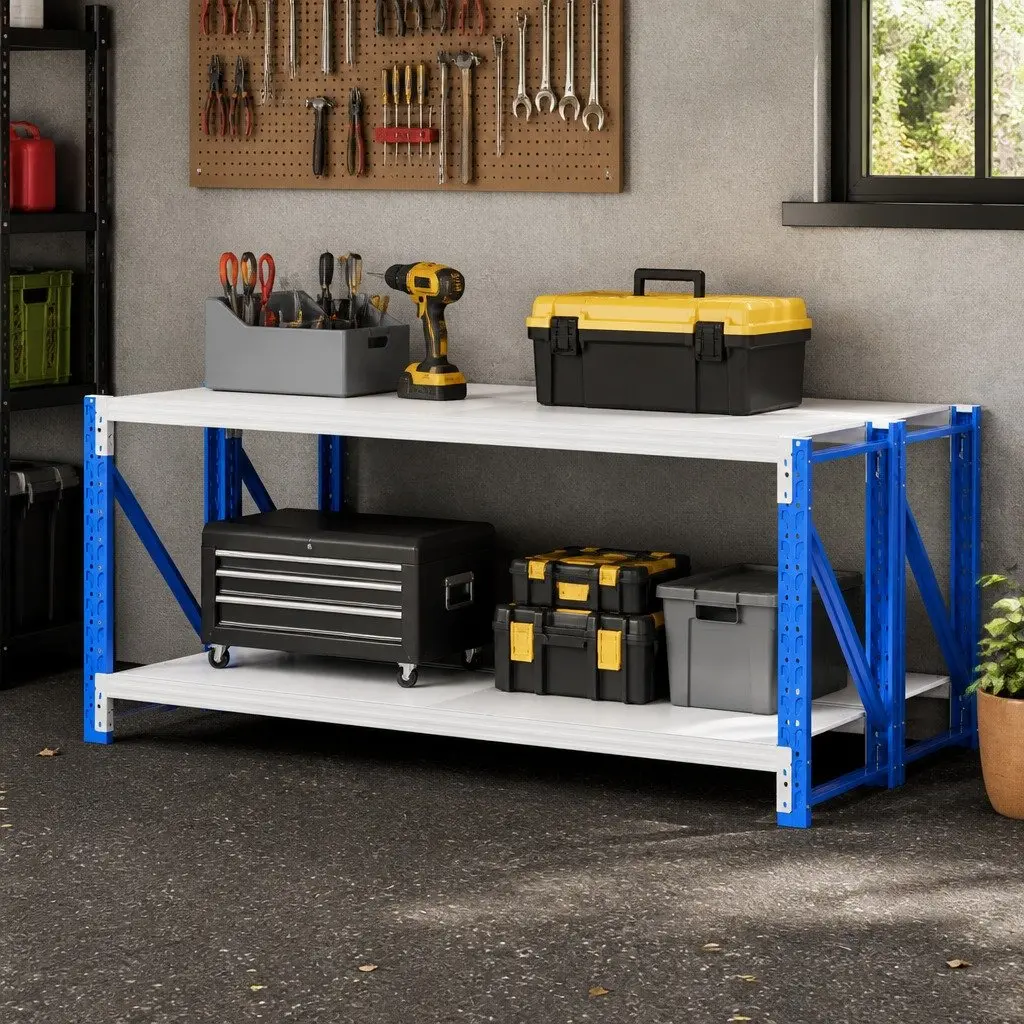 Garage Shelving Unit Heavy Duty Industrial Steel 2m x 0.9m