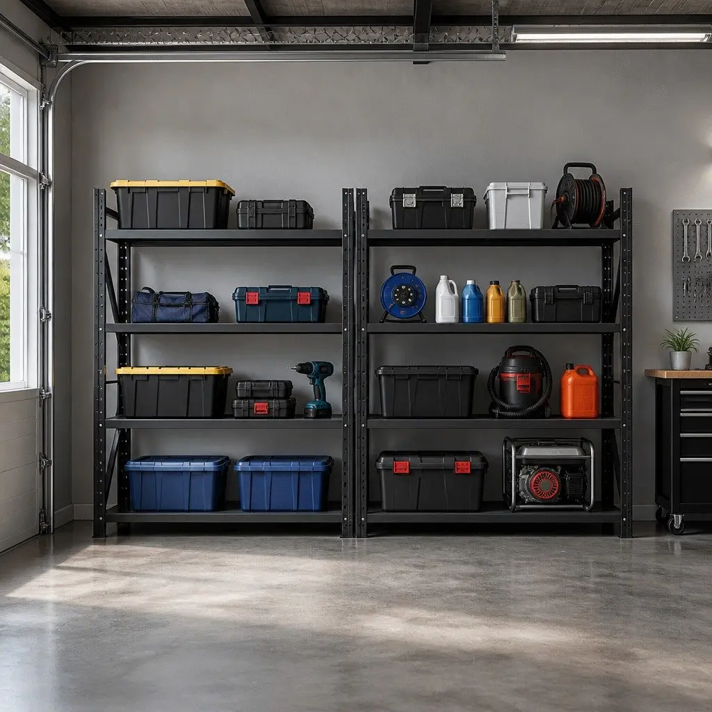 Garage Storage Rack 4M Industrial Shelving Unit Heavy Duty Steel Black 200kg