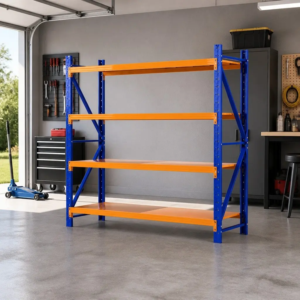 Warehouse Shelving Unit 2M x 1.8M Garage Storage Rack 4 Tier Adjustable Shelves