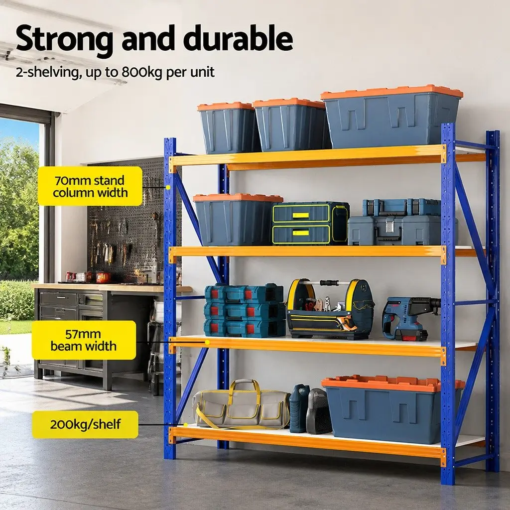 Garage Shelving Unit Heavy Duty Steel 4M x 2M Storage Rack
