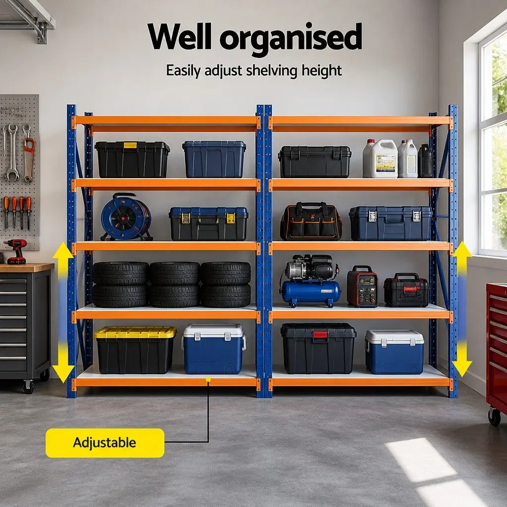 Garage Shelving Unit Heavy Duty Steel 4M x 2M Storage Rack