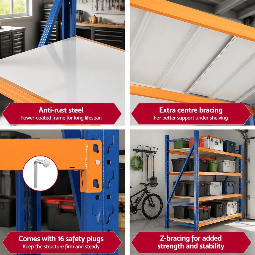 Garage Shelving Unit Heavy Duty Steel 4M x 2M Storage Rack