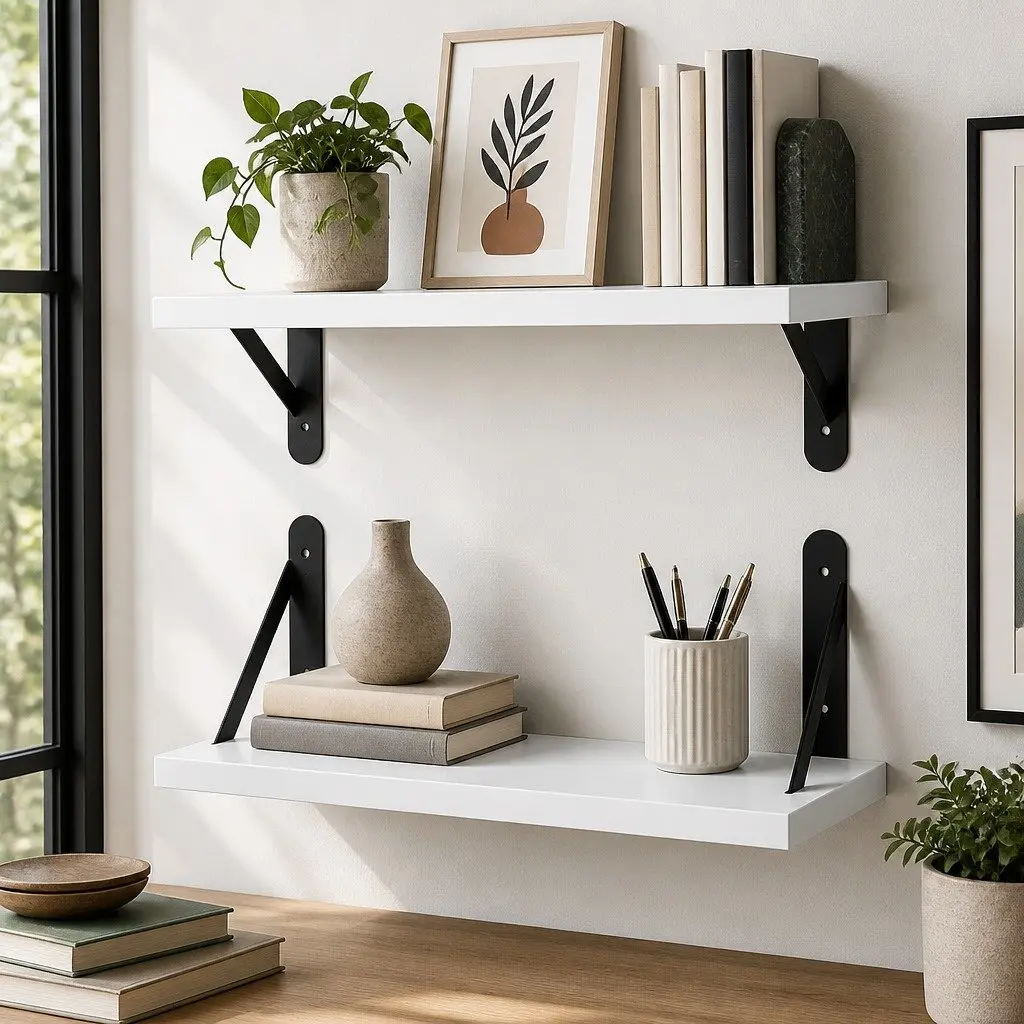 Floating Wall Shelves 2Pcs Deep Mounted Display Storage Bedroom Living Room