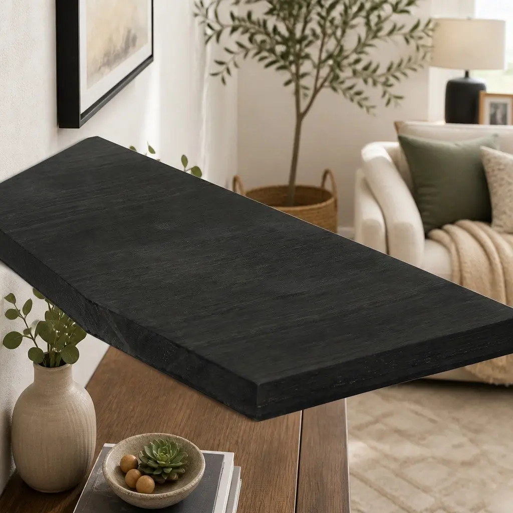 Corner Floating Shelves L-Shaped 3 Piece Wall-Mounted Storage Black