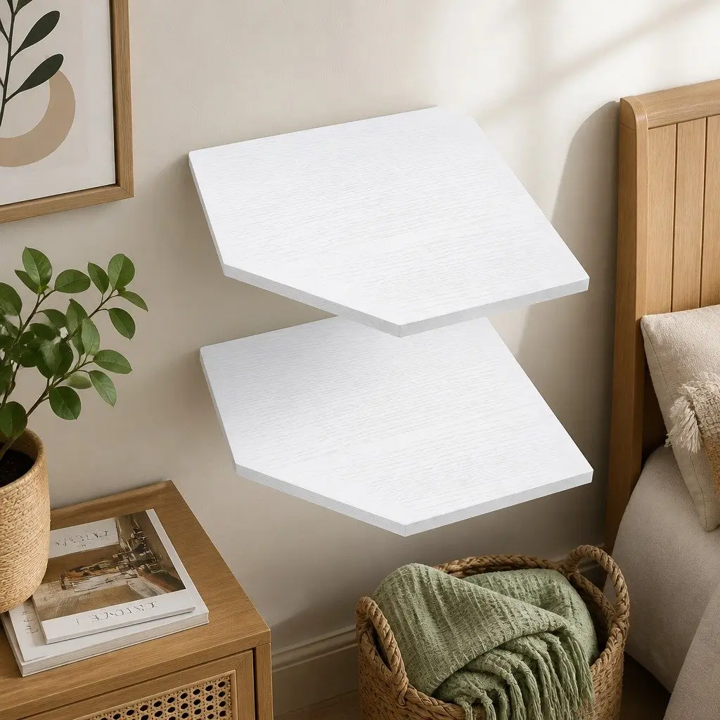 Corner Wall Shelves Floating Storage Display Rack 30cm x 30cm 2 Pcs