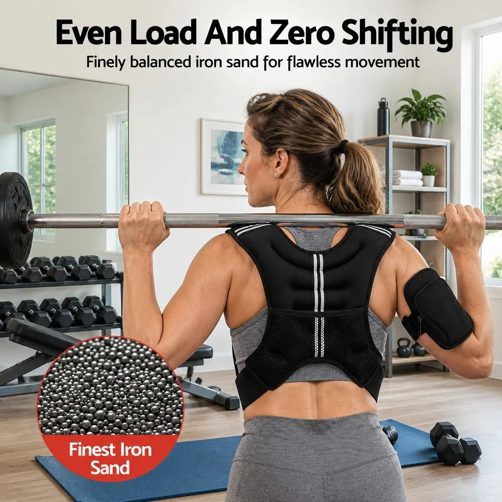 Weighted Vest 3kg Adjustable Reflective Black